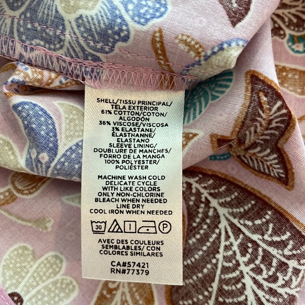 Ann Taylor Batik Floral Tie Back Top Size L - Picture 10 of 10